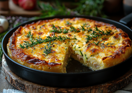 Ленивый кабачковый пирог с начинкой на сковороде! Вкусно, просто и необычно