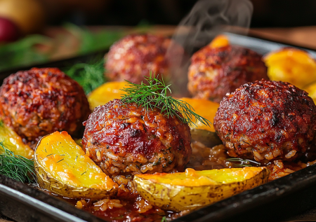 Мясные ежики с кабачком и картошкой! Готовятся просто и тают во рту