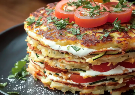 Кабачково-куриный тортик с овощами! Отпадная летняя закуска за копейки