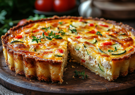 Картофельный пирог с курицей и кабачком! Летний шедевр — все просят рецепт