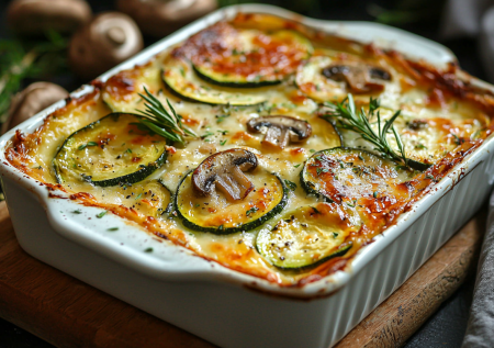 Вместо запеканки и драников! Гратен из кабачков с грибами — вкуснота!