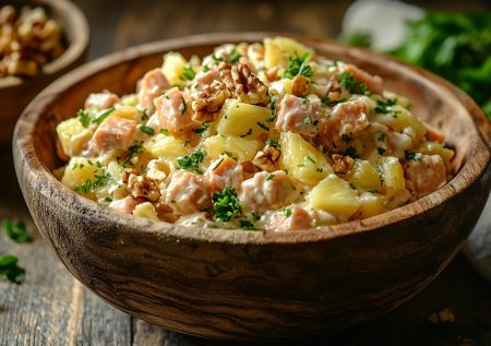 Смешиваю за 10 минут! Чумовой салат с копченой курицей и сыром-косичкой