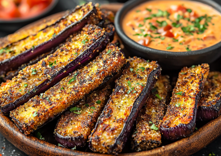 Обалденные баклажаны фри с соусом из сырка! Летняя закуска понравится всем