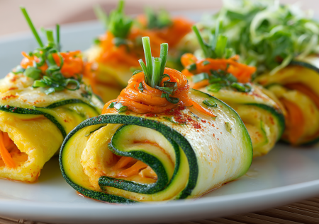 Рулетики из кабачков с яичным омлетом! Необычная вкуснятина на завтрак