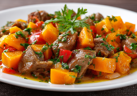 Осеннее блюдо с тыквой и мясом: ароматный рецепт для сытного ужина