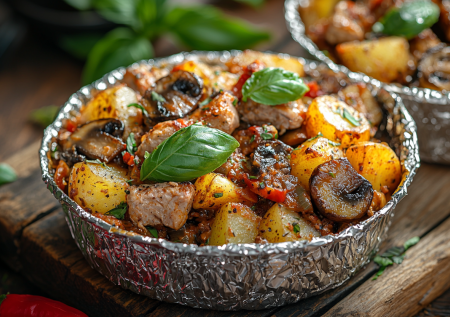 Простое рагу в лодочках! Вкусное домашнее блюдо из свинины и картошки