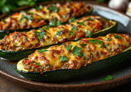Такие кабачковые лодочки особо вкусны! Все дело в начинке с сыром-косичкой