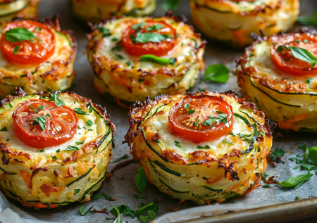 Кабачковые гнёзда с сыром и черри! Успейте приготовить в сезон кабачков