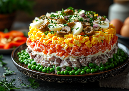 Праздничный салат с языком! Невероятная закуска с огурцами и шампиньонами