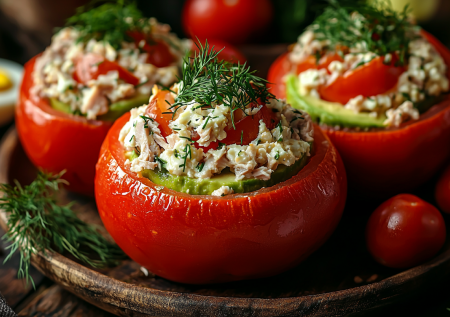 Помидоры, фаршированные тунцом и яйцом! Вкусная и быстрая закуска