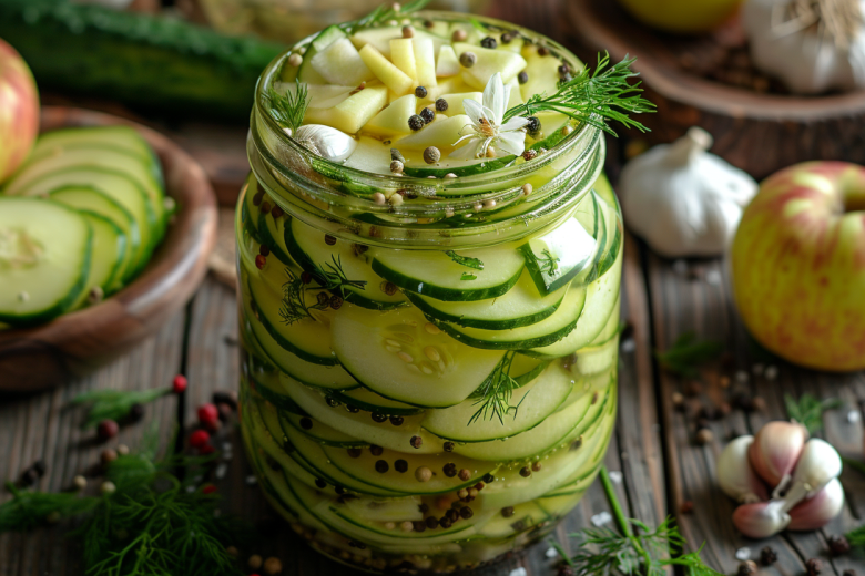 Огурцы с яблоками