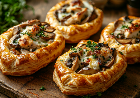 Ленивые лодочки с курицей и грибами: нужна пачка слоеного теста