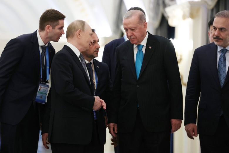 Владимир Путин с Реджепом Тайипом Эрдоганом