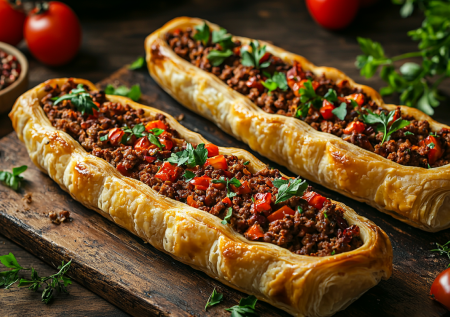 Быстрый ужин из фарша и слоеного теста: мясные лодочки на раз-два