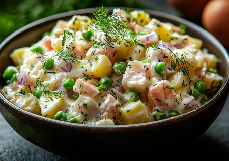Салат оливье с селёдкой — невероятно вкусный и простой