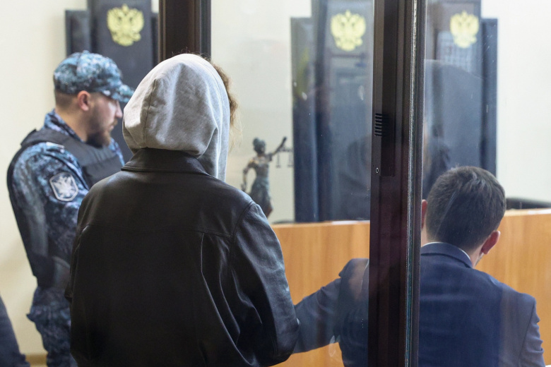 Аглая Тарасова в Домодедовском суде Московской области во время избрания меры пресечения по делу о контрабанде наркотиков