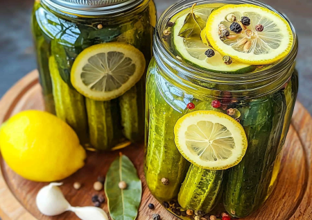 Маринованные огурчики с лимоном! Вкуснейшая закатка с цитрусовыми нотами