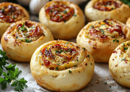 Сырные булочки с вялеными томатами! Вкуснятина к супу и просто так!
