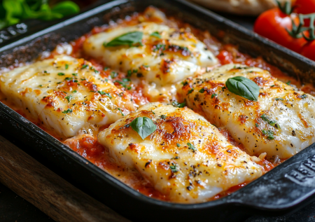 Этот ужин у меня дежурный! Треска под сырно-томатным соусом — вкуснота