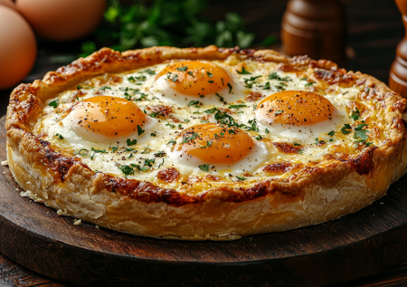 Открытый пирог с сыром и яйцами: простой рецепт выпечки на скорую руку