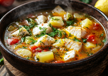Вместо ухи готовлю греческий рыбный суп: вкуснейшее блюдо из минтая и картофеля