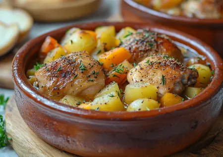Горшочек с курицей и овощами: вкус детства в каждой ложке