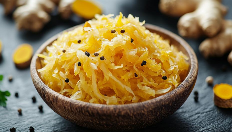 Капуста в домашних условиях с куркумой и имбирем