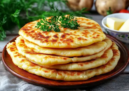 Хычины с картошкой и адыгейским сыром: кавказские лепешки без дрожжей, которые готовятся за полчаса