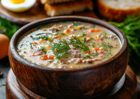 Рецепт подсмотрела у польского товара! Белый борщ с копченостями — вкуснее супа не ела