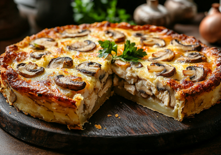 Картофельный пирог «Развалюха»: начинка из курицы и грибов — просто и вкусно