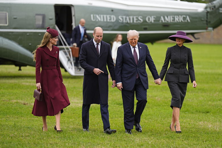 Кейт Миддлтон, принц Уильям, Дональд и Мелания Трамп во время встречи