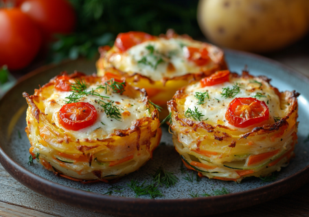 Кабачково-картофельные гнезда с сыром: вкусный рецепт в духовке