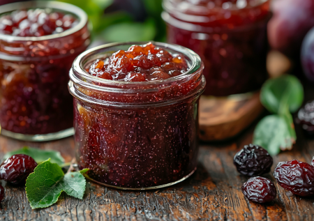 Обалденный конфитюр из слив с ромовым изюмом! Насыщенный рубиновый цвет и пикантный вкус