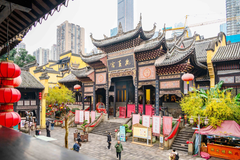 Памятник Huguang Guild Hall в городе Чунцин, Китай