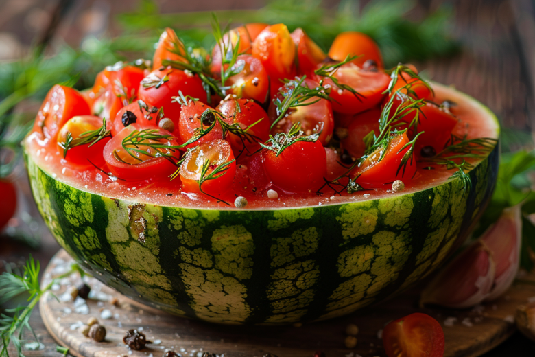 Помидоры в арбузе: старинный рецепт с невероятным вкусом