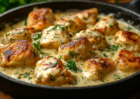 Куриное филе в сырно-чесночном соусе: безумно просто и вкусно