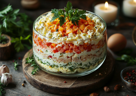 Салат «Марсель» с копчёной курицей! Когда надоели оливье и мимоза
