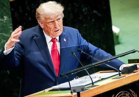 На выступлении в ГА ООН Трамп неоднократно упомянул Россию