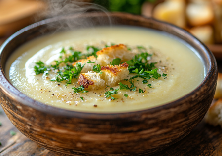 Картофельный суп-пюре с чесноком и сливками: уютное блюдо из простых продуктов