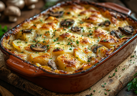 Вкусная запеканка из курицы, картошки и грибов: готовьте сразу двойную порцию