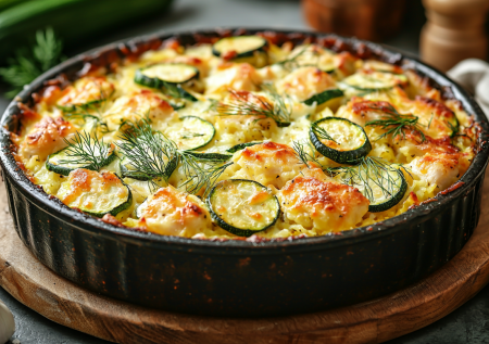 Вау-запеканка с курицей и кабачком: нежная и низкокалорийная