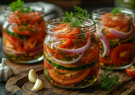 Маринованные помидоры по-польски: вкусная зимняя закуска с луком и петрушкой