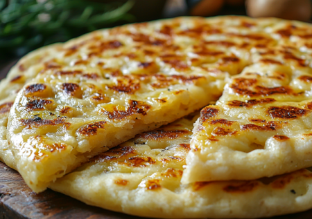 Кабардинские хычины с сыром и картофелем — универсальные лепешки на завтрак или перекус!