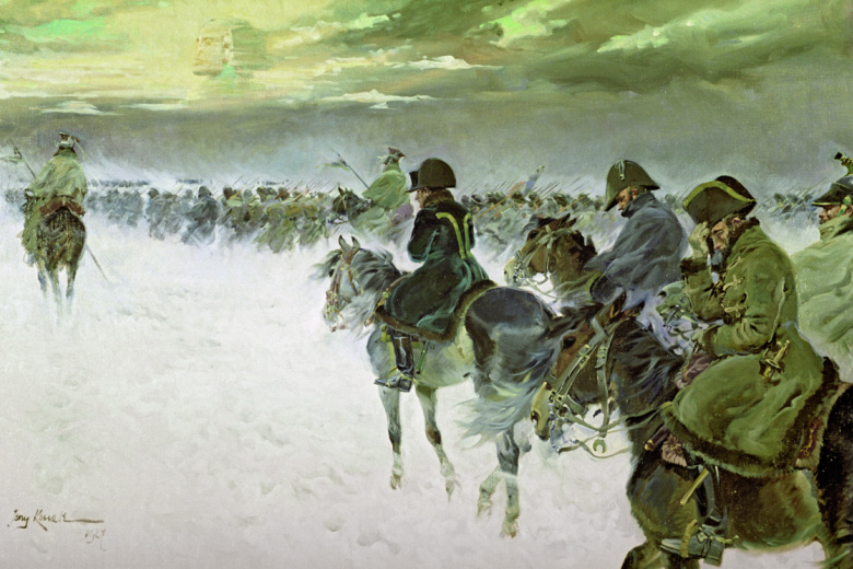 Художник Е. Коссак (1900–1943). ‭«Отступление Наполеона из России»