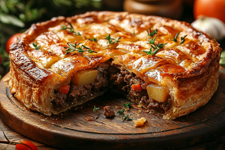 Татарский пирог кубете с мясом и картошкой — сочный и хрустящий!