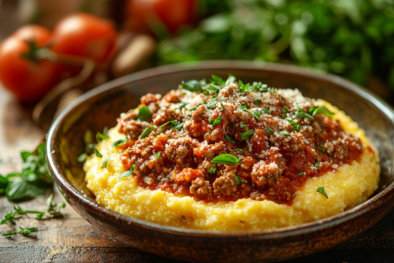 Итальянская кухня: полента с колбасой и томатами по-деревенски