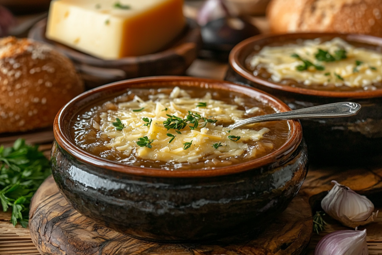 Французский луковый суп без лишних хлопот: из лука, сыра и хлеба