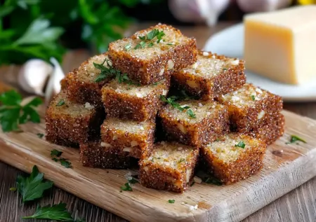 Эти гренки вкуснее любых других! Для любителей бородинского хлеба самое то! С чесночком и сыром