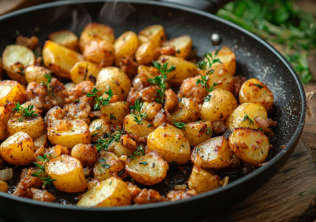 Жарю картошечку вкуснее мяса! С чесночком и шкварками! Обалденно вкусно и ароматно