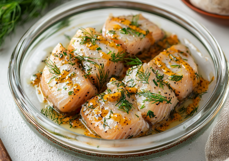 Селедка в пикантном горчичном маринаде: солим рыбку просто и очень вкусно